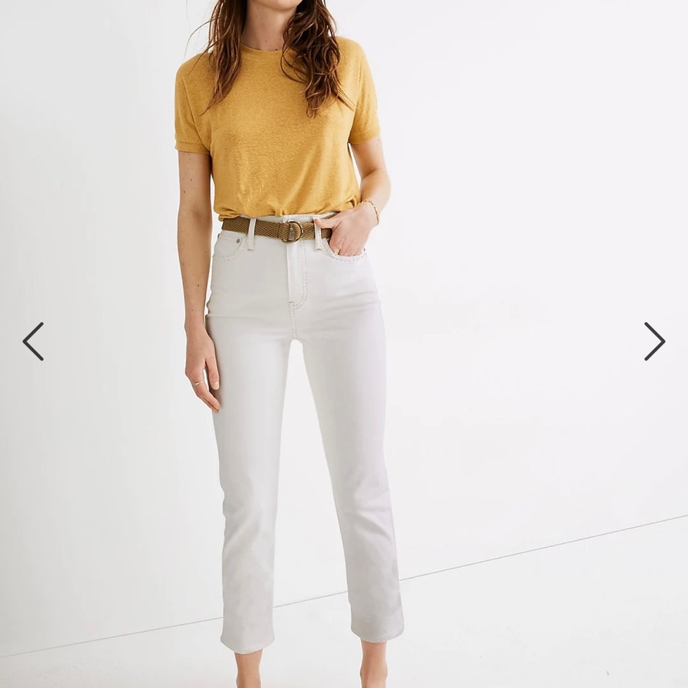 NWT MADEWELL Cream White Cropped Jeans